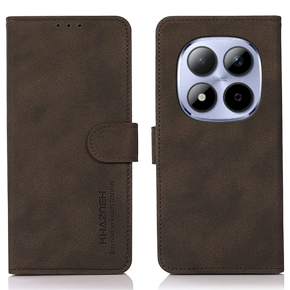 KHAZNEH For Xiaomi Redmi Note 15 Pro 4G (Global) Case Anti Scratch PU Leather Wallet Stand Phone Cover