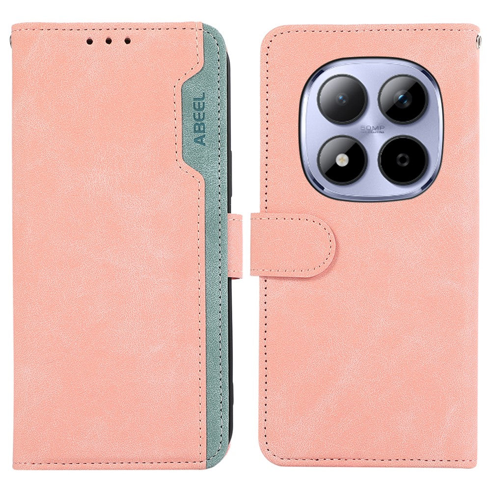 ABEEL For Xiaomi Redmi Note 15 Pro 4G (Global) Case Color Splicing Leather Flip Phone Cover RFID Blocking