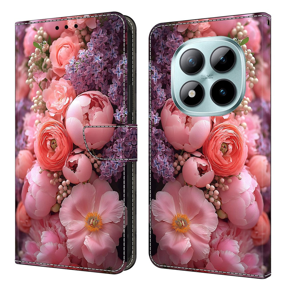 Läderfodral till Xiaomi Poco M8 5G / Redmi Note 15 5G (Global) / 15 4G (Global) Mönstertryck Stativ Flip mobilskal