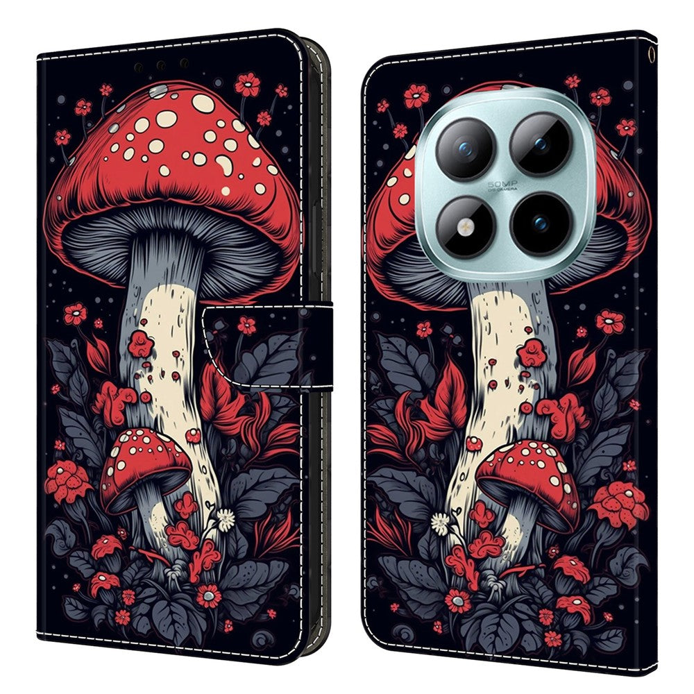 Läderfodral till Xiaomi Poco M8 5G / Redmi Note 15 5G (Global) / 15 4G (Global) Mönstertryck Stativ Flip mobilskal