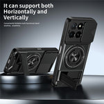 Magnetic Case For Honor X6c 4G / X5b / X5b Plus Ring Holder Foldable Kickstand TPU PC Phone Cover with Camera Lens Slider
