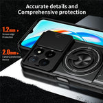 Magnetic Case For Honor X6c 4G / X5b / X5b Plus Ring Holder Foldable Kickstand TPU PC Phone Cover with Camera Lens Slider