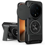 For Honor Magic8 Pro 5G Magnetic Case Ring Holder Foldable Kickstand TPU PC Phone Cover with Camera Lens Slider