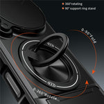 For Honor Magic8 Pro 5G Magnetic Case Ring Holder Foldable Kickstand TPU PC Phone Cover with Camera Lens Slider