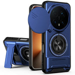 For Honor Magic8 Pro 5G Magnetic Case Ring Holder Foldable Kickstand TPU PC Phone Cover with Camera Lens Slider