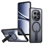 For Xiaomi Redmi Note 15 5G (Global)  /  Poco M8 5G Magnetic Case Kickstand Grid Texture TPU PC Phone Back Cover