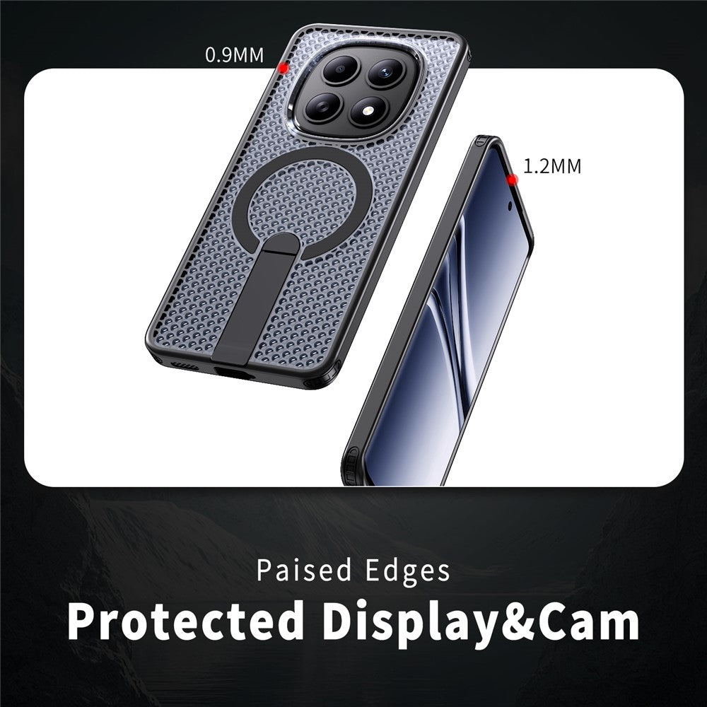 Xiaomi Redmi Note 15 5G (Global) / Poco M8 5G Magnetiskt Skal Stöd Grid Texture TPU PC mobil Baksida