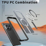 For Xiaomi Redmi Note 15 5G (Global)  /  Poco M8 5G Magnetic Case Kickstand Grid Texture TPU PC Phone Back Cover