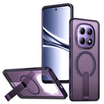 For Xiaomi Redmi Note 15 5G (Global)  /  Poco M8 5G Magnetic Case Kickstand Grid Texture TPU PC Phone Back Cover