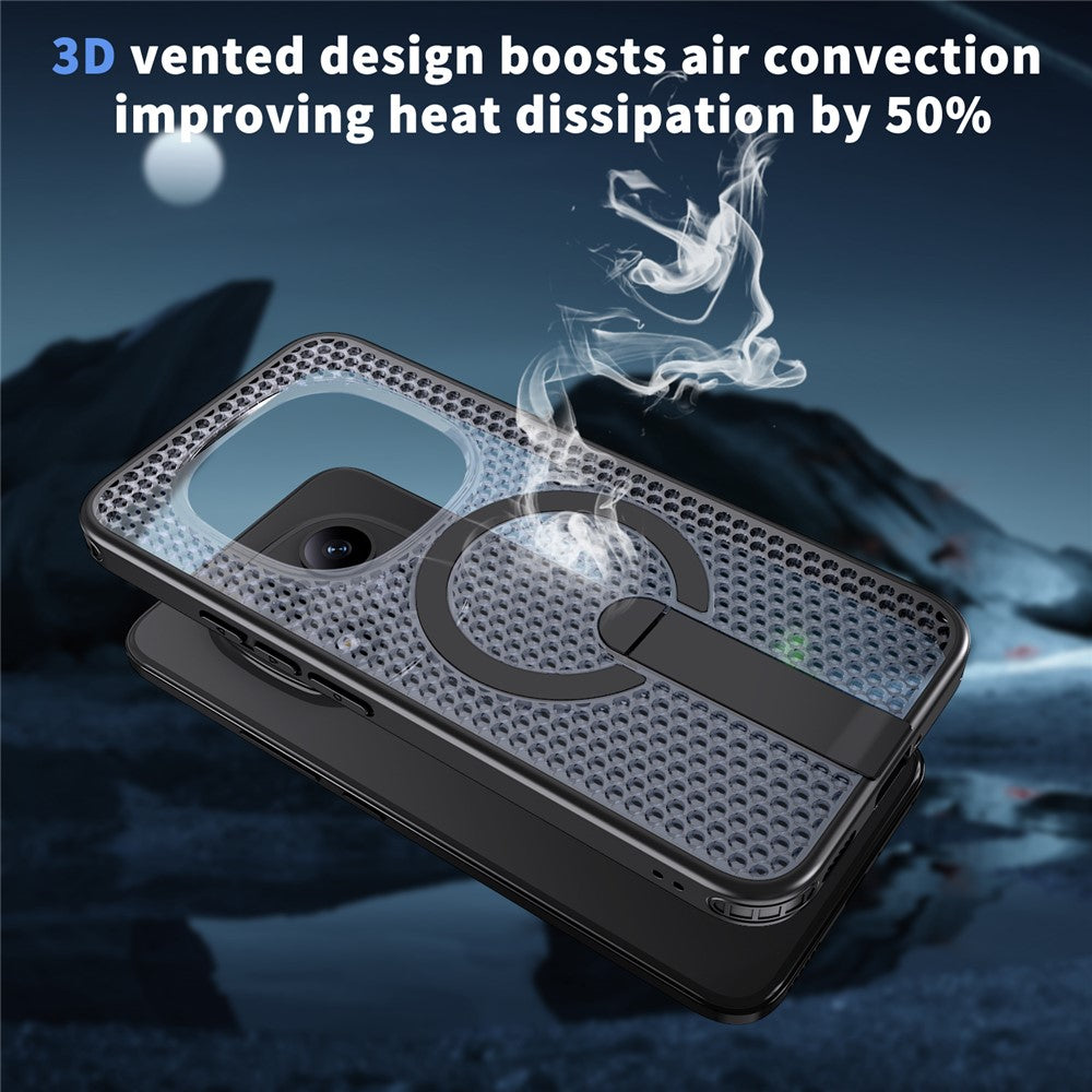 For Xiaomi Redmi Note 15 Pro 5G (Global) Magnetic Case Kickstand Grid Texture TPU PC Phone Back Cover