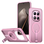 For Xiaomi Redmi Note 15 Pro 5G (Global) Magnetic Case Kickstand Grid Texture TPU PC Phone Back Cover