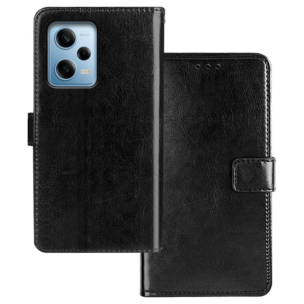 IDEWEI For Xiaomi Redmi Note 12 Pro 5G / Note 12 Pro Speed 5G / Poco X5 Pro 5G Full Protection Crazy Horse Texture Phone Case Wallet Stand PU Leather Smartphone Cover
