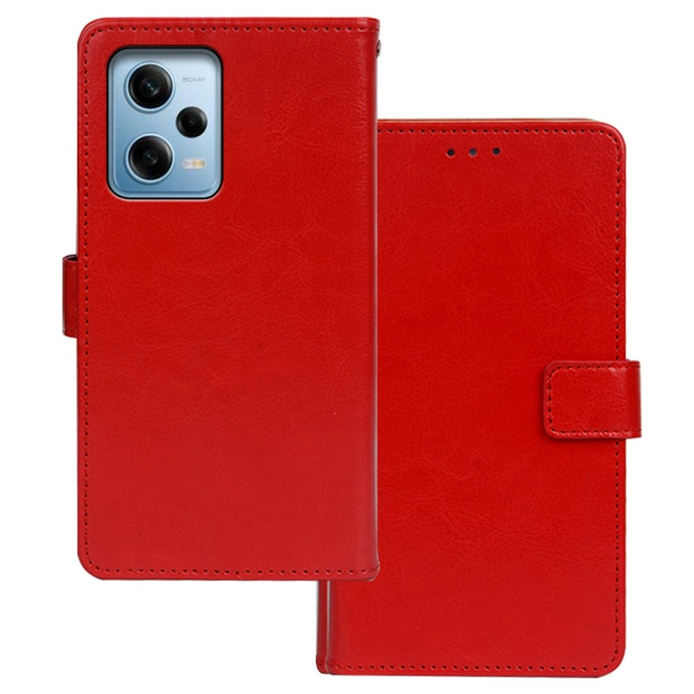 IDEWEI For Xiaomi Redmi Note 12 Pro 5G / Note 12 Pro Speed 5G / Poco X5 Pro 5G Full Protection Crazy Horse Texture Phone Case Wallet Stand PU Leather Smartphone Cover