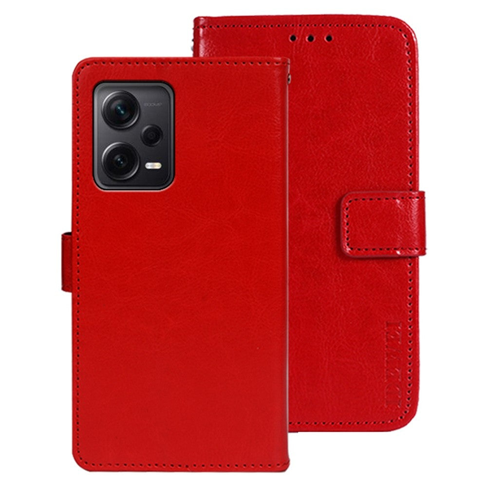IDEWEI For Xiaomi Redmi Note 12 Pro+ 5G Phone Case Crazy Horse Texture Anti-scratch PU Leather Flip Stand Wallet Scratch-resistant Phone Cover