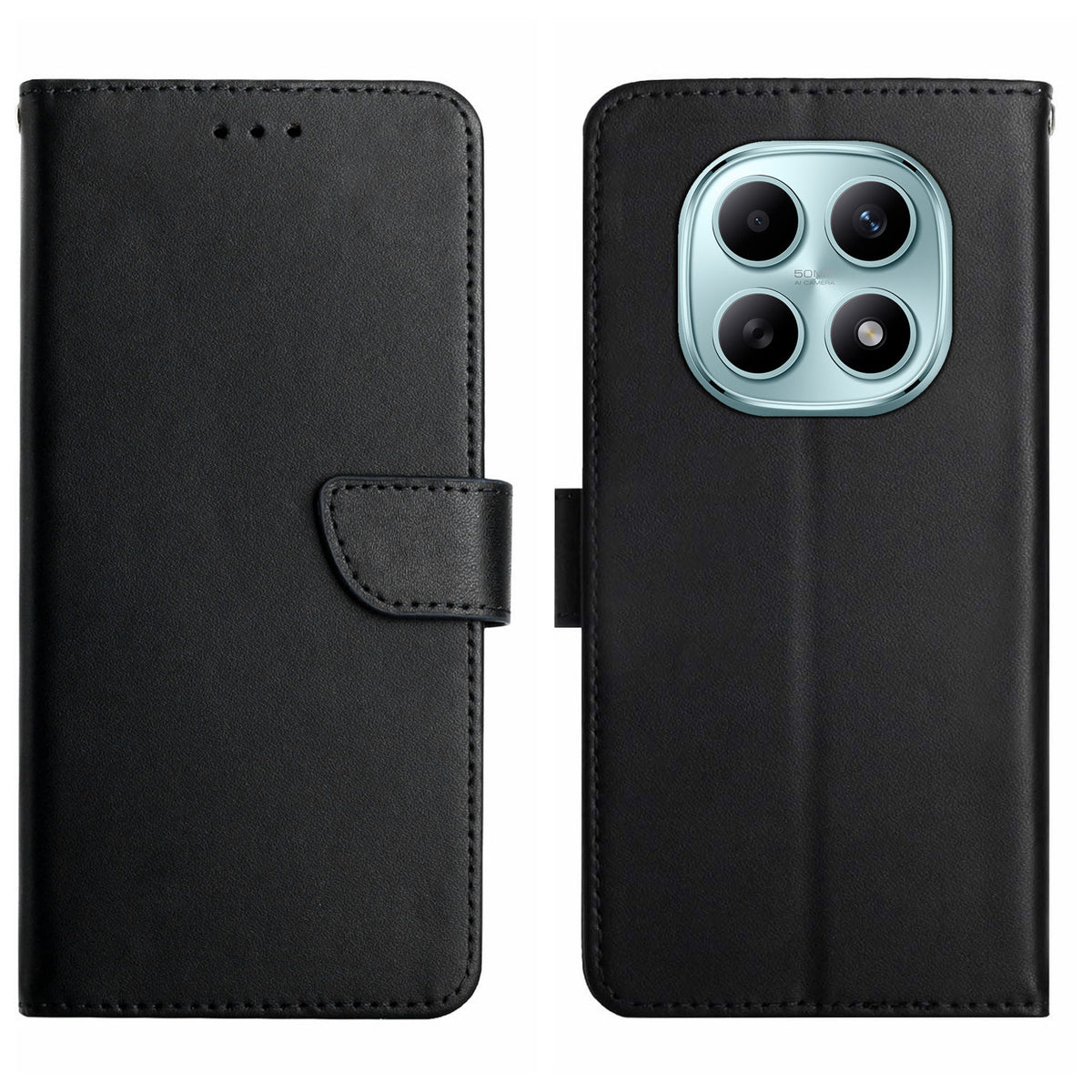 For Xiaomi Poco M8 5G / Redmi Note 15 5G (Global) / 15 4G (Global) Case Genuine Cow Leather Phone Cover Nappa Texture
