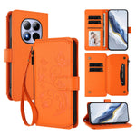 For Xiaomi Redmi Note 15 Pro 4G (Global) Leather Case Butterfly Floral Imprint Zipper Wallet Stand Cover with Wrist Strap