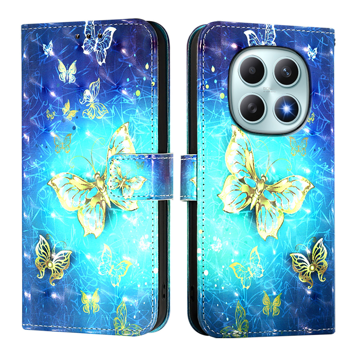 For Xiaomi Poco M8 5G / Redmi Note 15 5G (Global) / 15 4G (Global) Leather Case Pattern Printing Wallet Stand Mobile Cover with Strap