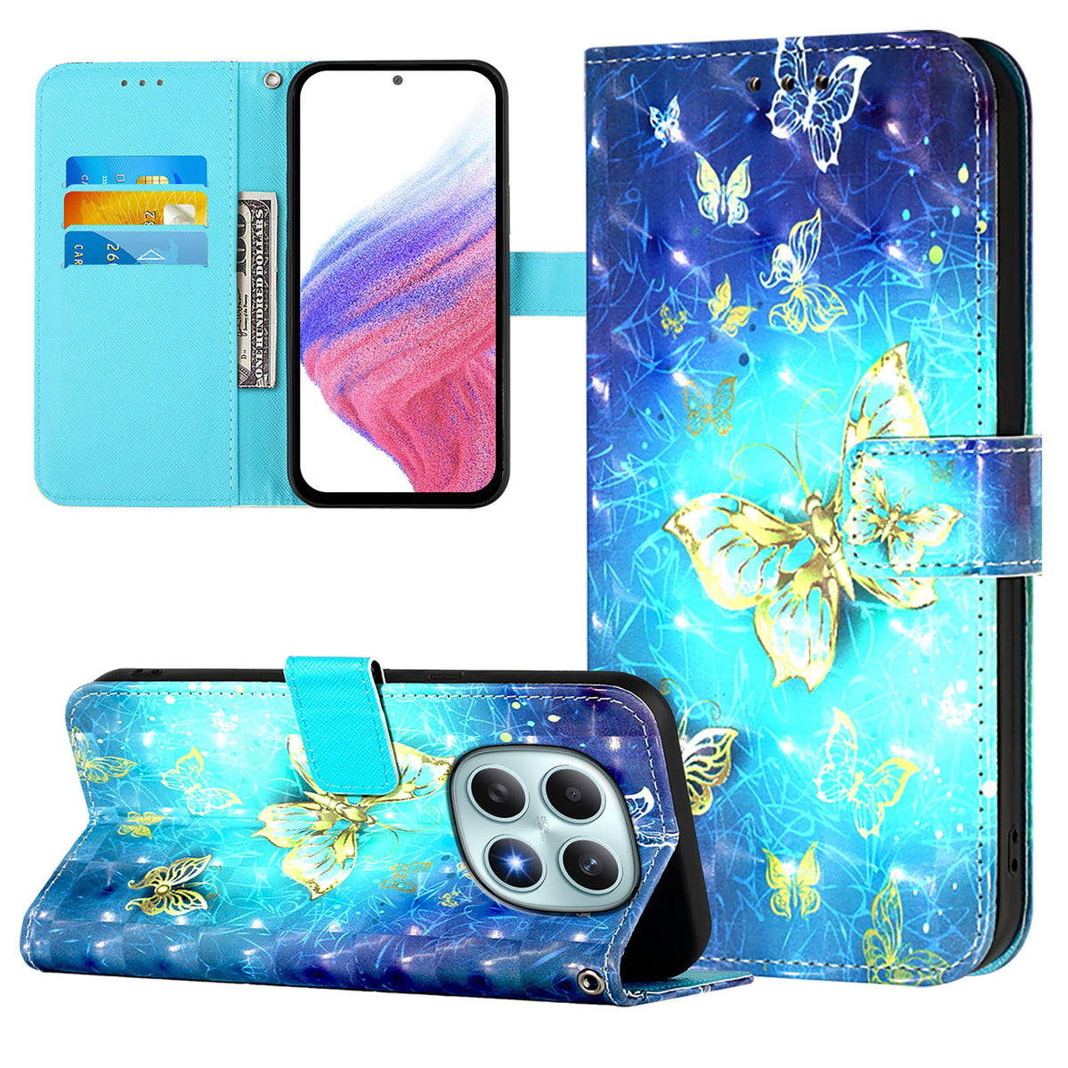 For Xiaomi Poco M8 5G / Redmi Note 15 5G (Global) / 15 4G (Global) Leather Case Pattern Printing Wallet Stand Mobile Cover with Strap