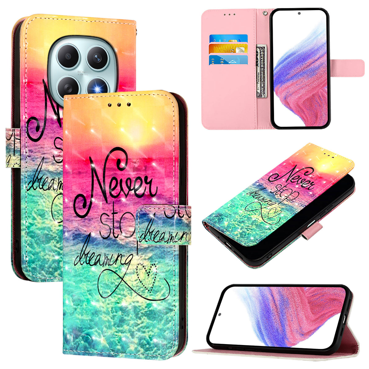 For Xiaomi Poco M8 5G / Redmi Note 15 5G (Global) / 15 4G (Global) Leather Case Pattern Printing Wallet Stand Mobile Cover with Strap