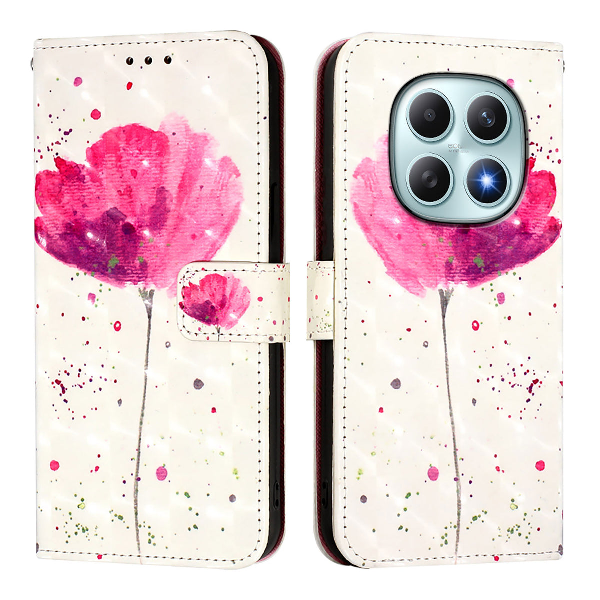 For Xiaomi Poco M8 5G / Redmi Note 15 5G (Global) / 15 4G (Global) Leather Case Pattern Printing Wallet Stand Mobile Cover with Strap