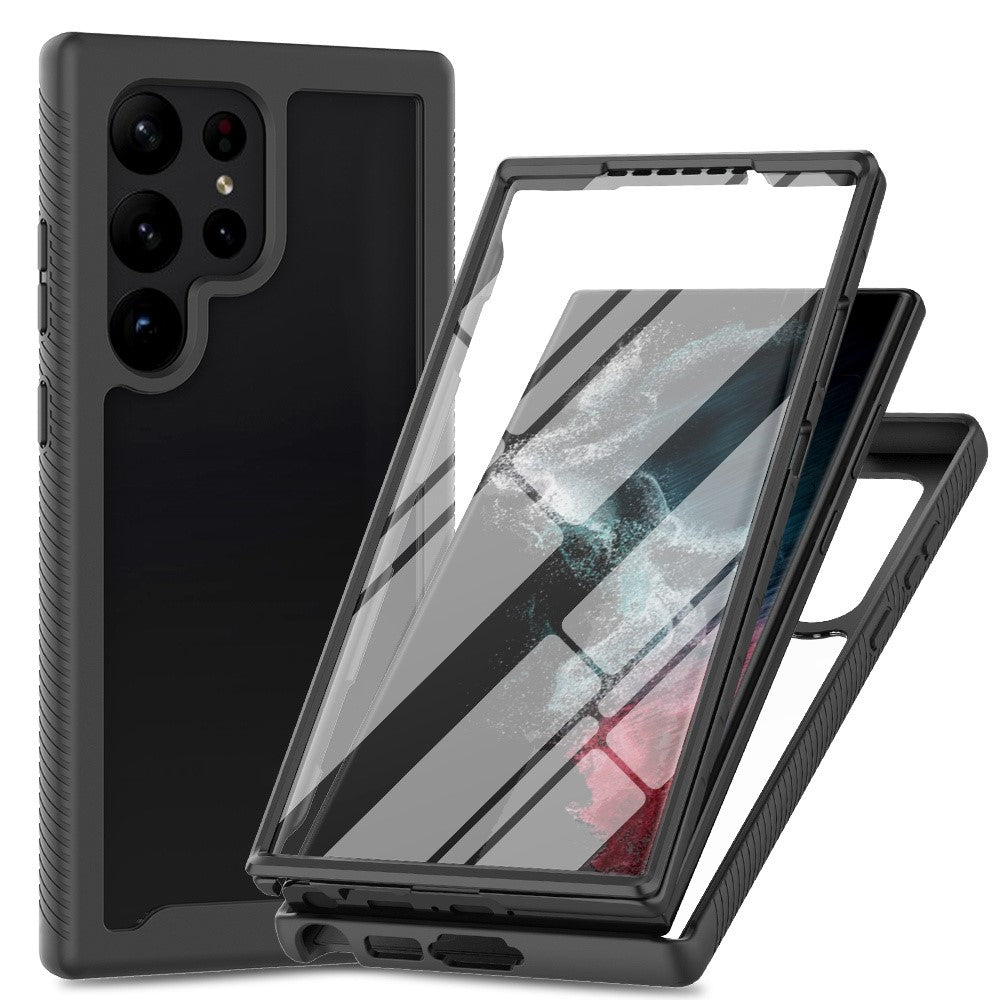 For Samsung Galaxy S26 Ultra Clear Case PC + TPU Phone Back Cover with PET Screen Film