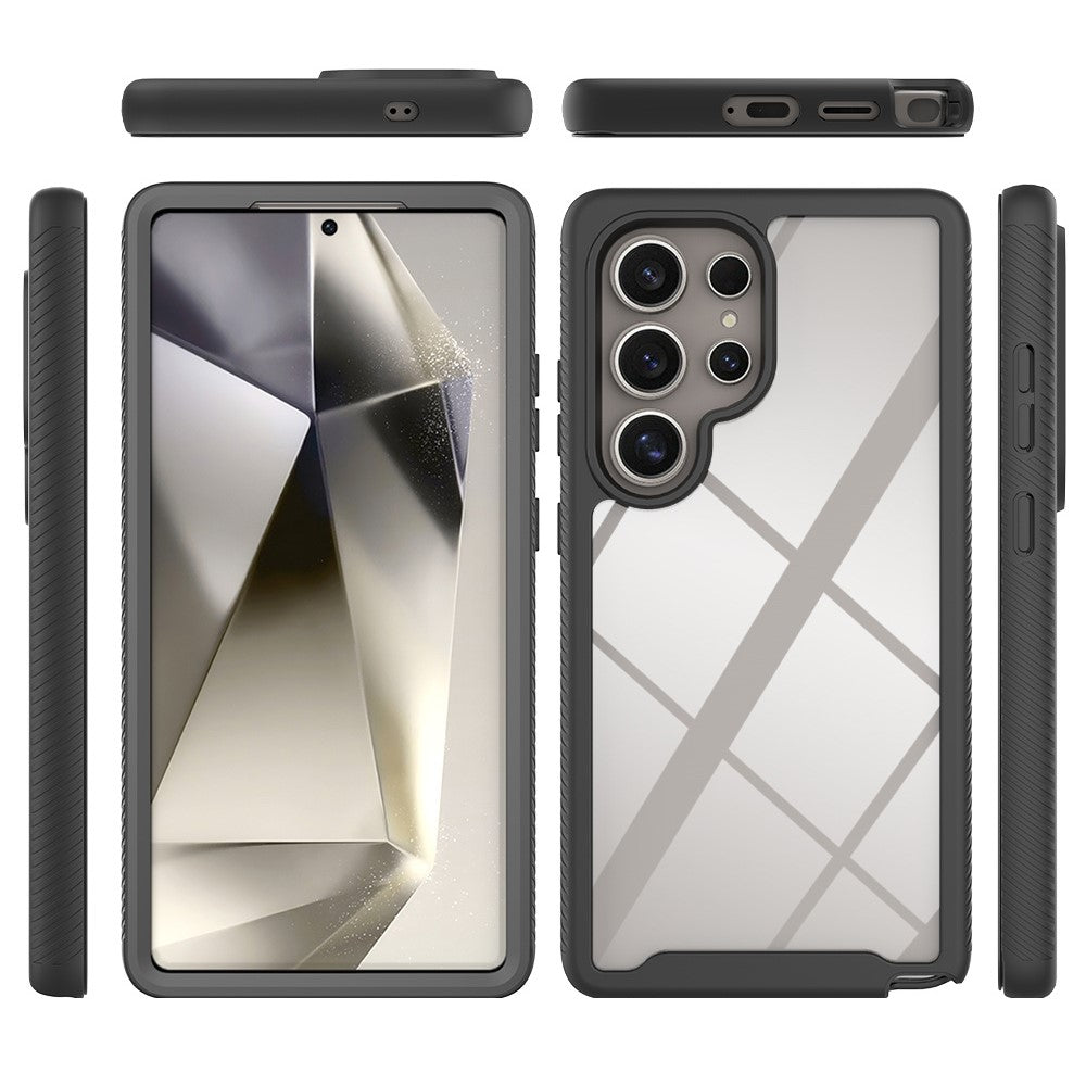 For Samsung Galaxy S26 Ultra Clear Case PC + TPU Phone Back Cover with PET Screen Film