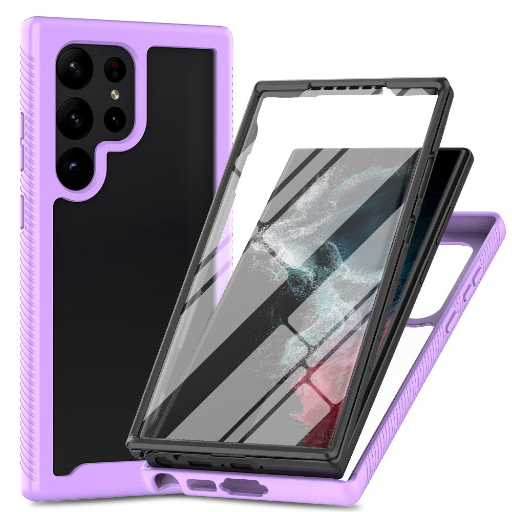 For Samsung Galaxy S26 Ultra Clear Case PC + TPU Phone Back Cover with PET Screen Film