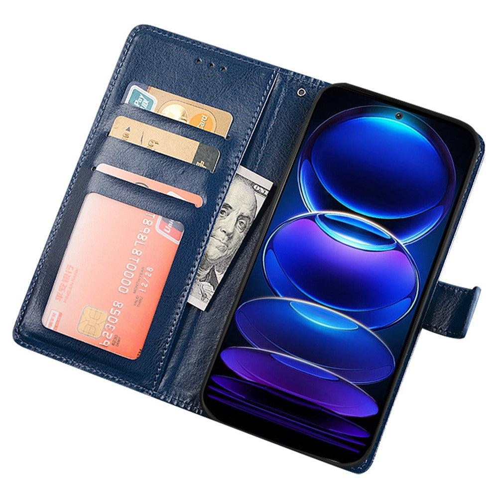 IDEWEI For Xiaomi Redmi Note 12 Pro+ 5G Crazy Horse Texture PU Leather Flip Cover Stand Function Magnetic Closure Wallet Phone Case