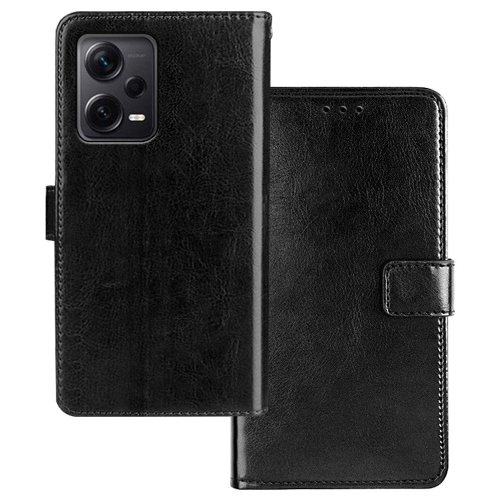 IDEWEI For Xiaomi Redmi Note 12 Pro+ 5G Crazy Horse Texture PU Leather Flip Cover Stand Function Magnetic Closure Wallet Phone Case