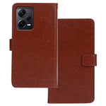 IDEWEI För Xiaomi Redmi Note 12 Pro+ 5G Crazy Horse Textur PU-läder Flipfodral Stativfunktion Magnetisk Stängning Plånboksfodral