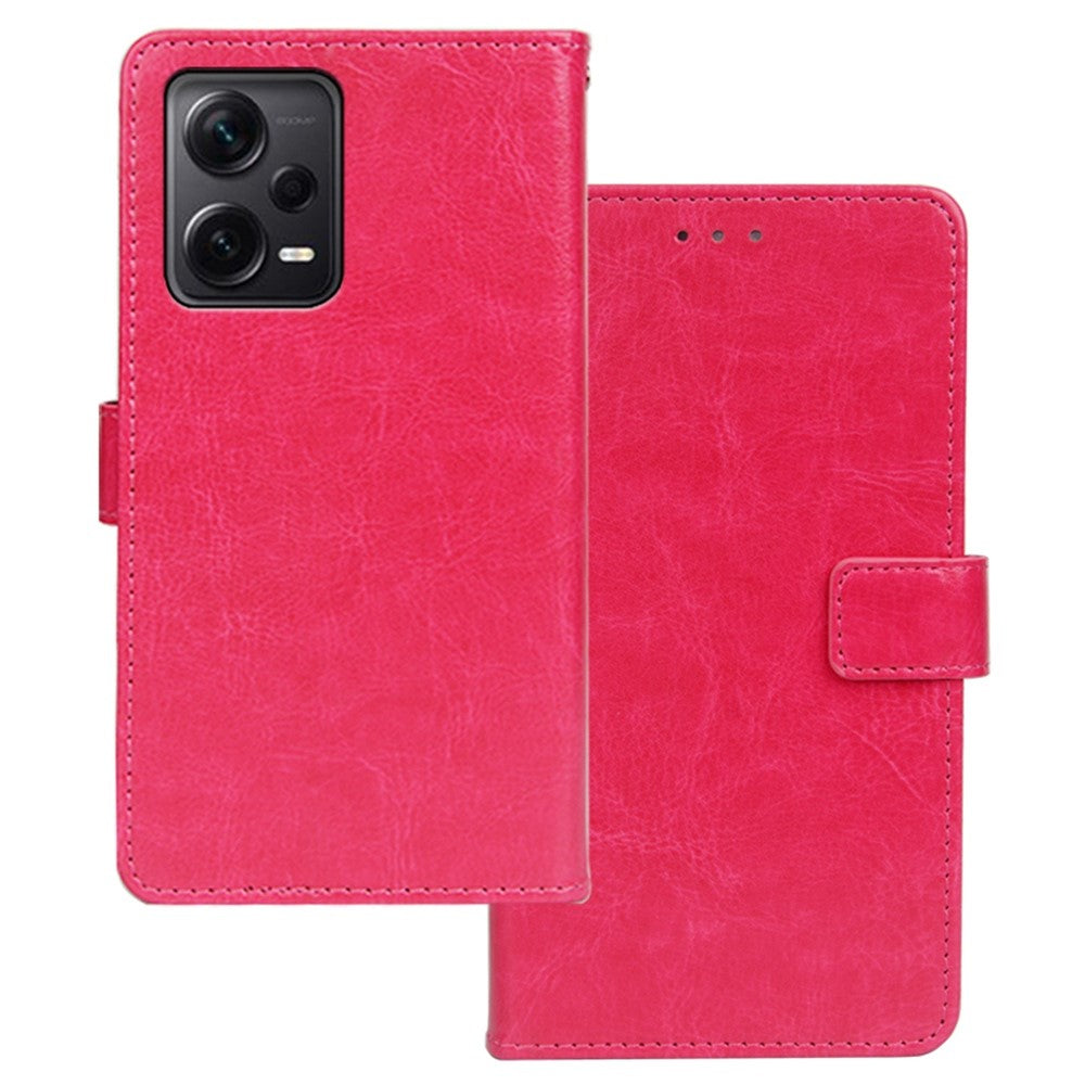 IDEWEI For Xiaomi Redmi Note 12 Pro+ 5G Crazy Horse Texture PU Leather Flip Cover Stand Function Magnetic Closure Wallet Phone Case