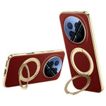 For Honor Magic8 5G Case Magnetic Rotating Kickstand Leather + PC + Acrylic Phone Cover with Tempered Glass Rear Screen Film