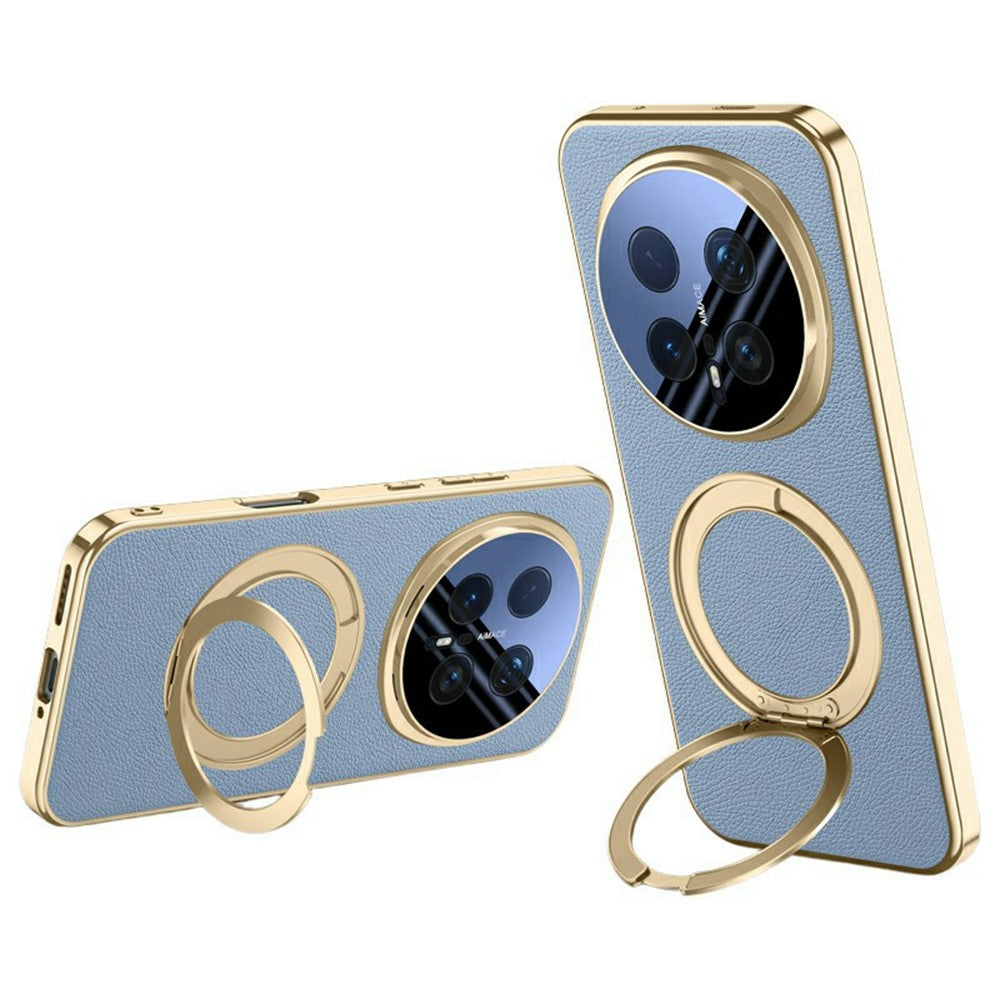 Honor Magic8 Pro 5G-skal magnetiskt roterande stödfodral i läder + PC + akryl med bakre skärm i härdat glas
