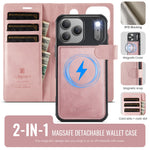 AUTSPACE A05 Til iPhone 17 Pro coverpung, stativ, aftageligt læder magnetisk telefoncover