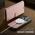 AUTSPACE A05 Til iPhone 17 Pro coverpung, stativ, aftageligt læder magnetisk telefoncover
