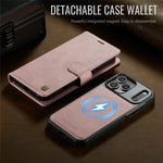 AUTSPACE A05 Til iPhone 17 Pro coverpung, stativ, aftageligt læder magnetisk telefoncover