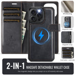 AUTSPACE A05 For iPhone 16 Pro Case Wallet Stand Detachable Leather Magnetic Phone Cover
