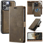 AUTSPACE A05 For iPhone 16 Pro Max Case Wallet Stand Detachable Leather Magnetic Phone Cover