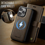 AUTSPACE A05 For iPhone 16 Pro Max Case Wallet Stand Detachable Leather Magnetic Phone Cover