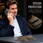 AUTSPACE A05 For iPhone 16 Pro Max Case Wallet Stand Detachable Leather Magnetic Phone Cover