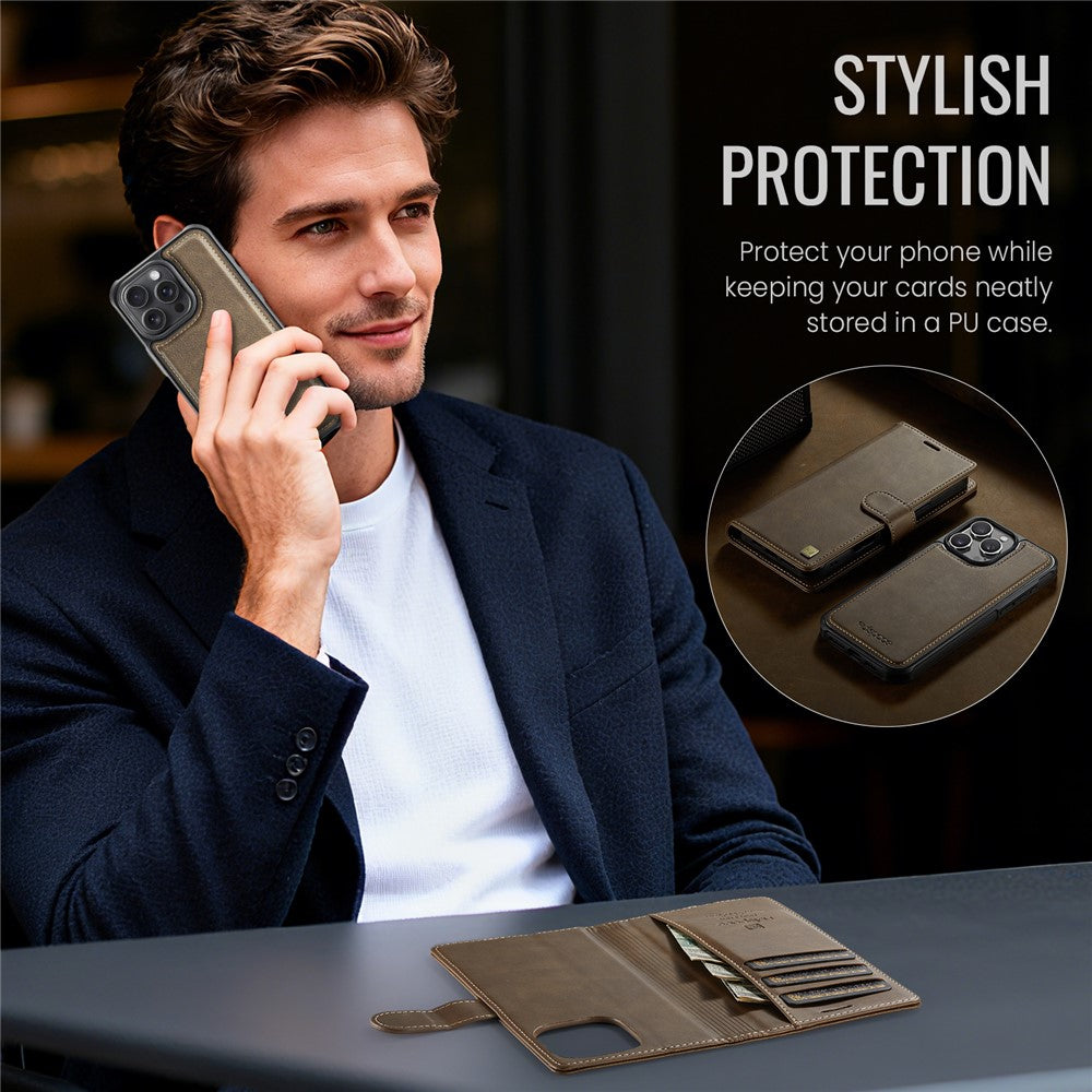 AUTSPACE A05 For iPhone 16 Pro Max Case Wallet Stand Detachable Leather Magnetic Phone Cover