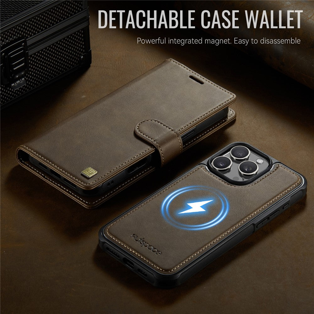 AUTSPACE A05 For iPhone 16 Pro Max Case Wallet Stand Detachable Leather Magnetic Phone Cover