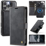 AUTSPACE A05 For iPhone 16 Pro Max Case Wallet Stand Detachable Leather Magnetic Phone Cover