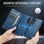 AUTSPACE A05 Til Samsung Galaxy S25+ / S24+ Etui Pung Stativ Aftageligt Læder Magnetisk Telefoncover