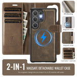 AUTSPACE A05 For Samsung Galaxy S25 Ultra Case Wallet Stand Detachable Leather Magnetic Phone Cover