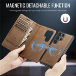 AUTSPACE A05 For Samsung Galaxy S25 Ultra Case Wallet Stand Detachable Leather Magnetic Phone Cover