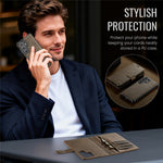 AUTSPACE A05 For Samsung Galaxy S25 Ultra Case Wallet Stand Detachable Leather Magnetic Phone Cover