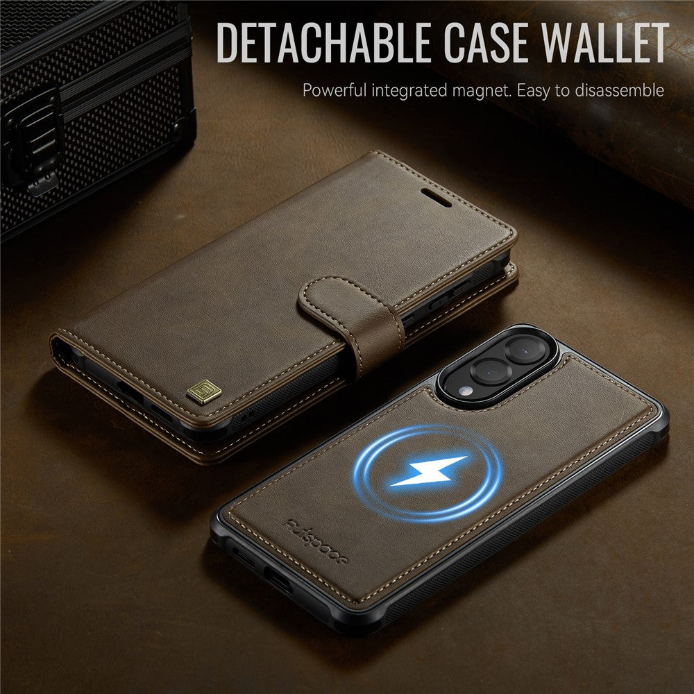 AUTSPACE A05 Fodral till Samsung Galaxy S25 Edge Plånbok Stativ Löstagbart Läder Magnetiskt Telefonfodral