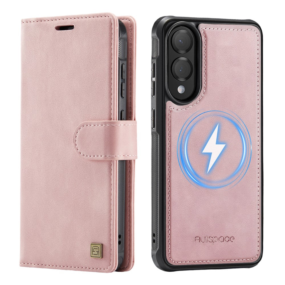 AUTSPACE A05 For Samsung Galaxy S25 Edge Case Wallet Stand Detachable Leather Magnetic Phone Cover