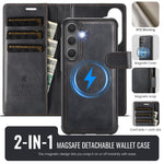 AUTSPACE A05 For Samsung Galaxy S25 FE Case Wallet Stand Detachable Leather Magnetic Phone Cover